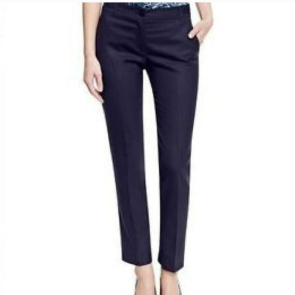 Tory Burch Navy Blue Wool Ankle Trouser Pants Size 14